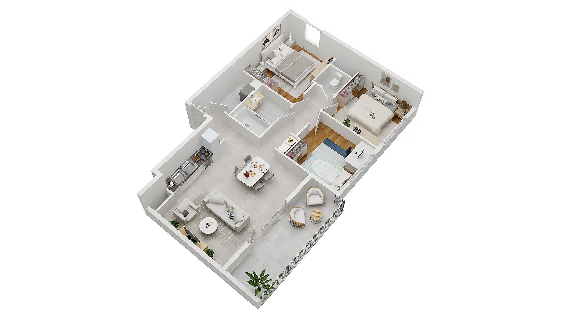 Concept Immobilier - Les Jardins d'Agathe - Appartements neufs à Florange - Axonométrie d'un appartement de type T4