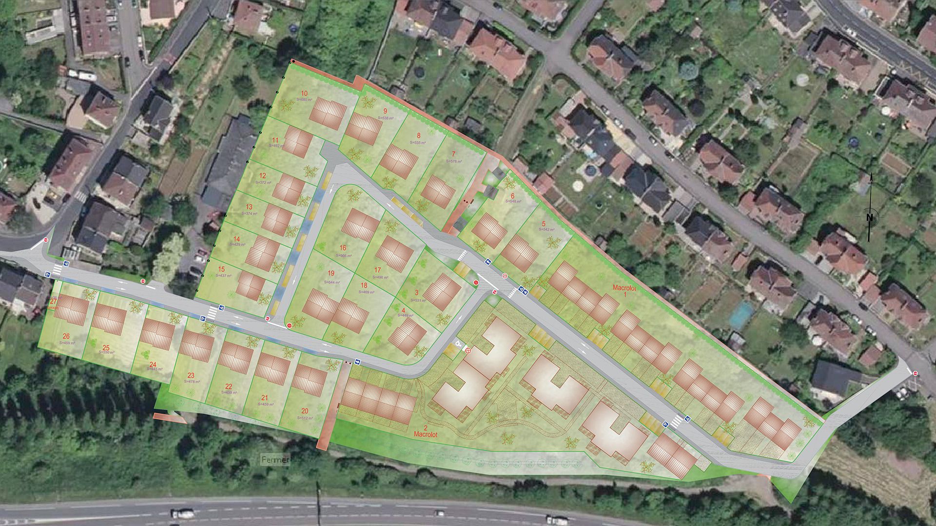 Concept Immobilier - Sous longe cote - Lotissement à Serémange-Erzange - Plan de masse