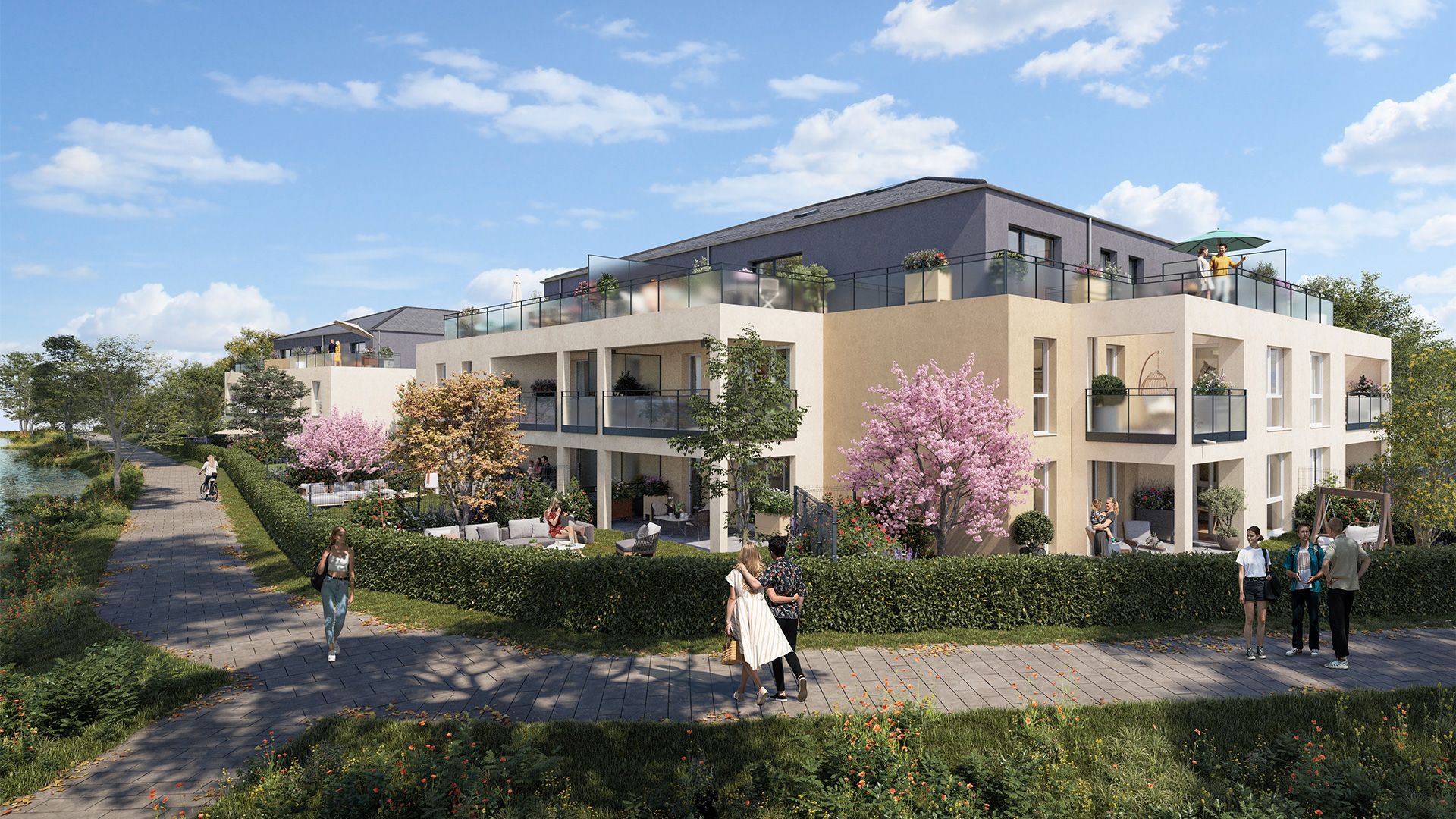 Concept Immobilier - Les Berges de Neptune - Appartements neufs à Terville - Plan de masse